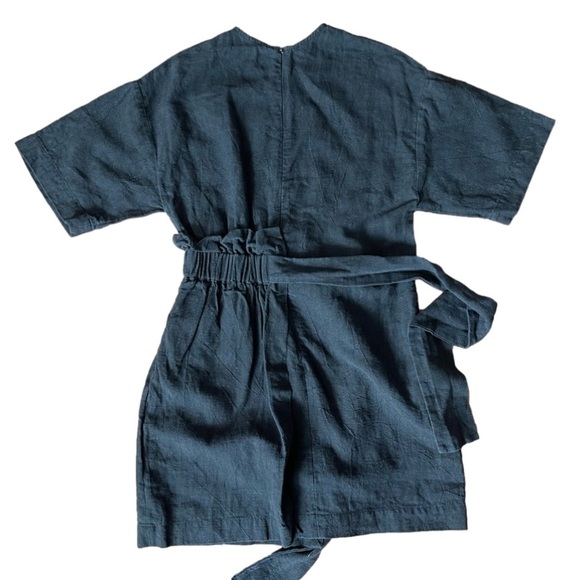 Msgm black short sleeve linen/cotton blend tie waist mini dress 36 - Picture 2 of 11